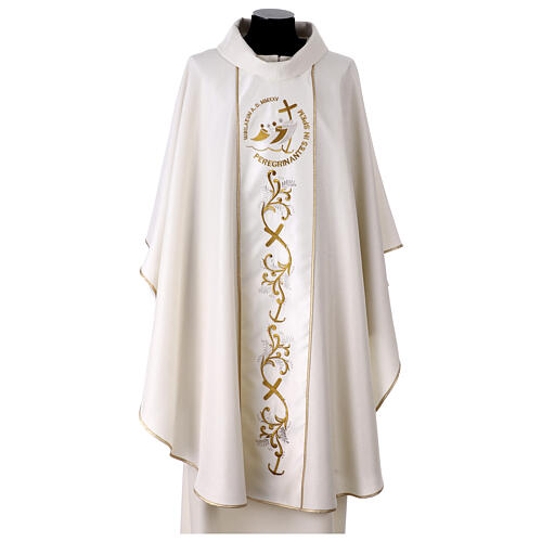 Chasuble of Jubilee 2025, wool with embroidered logo, front and back 6