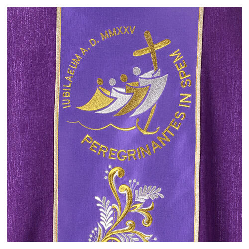 Chasuble of Jubilee 2025, wool with embroidered logo, front and back 9
