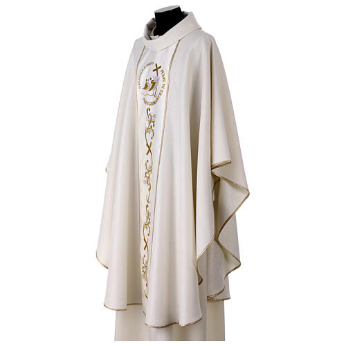 Chasuble of Jubilee 2025, wool with embroidered logo, front and back 14