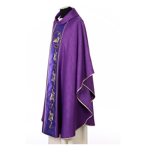 Chasuble of Jubilee 2025, wool with embroidered logo, front and back 15