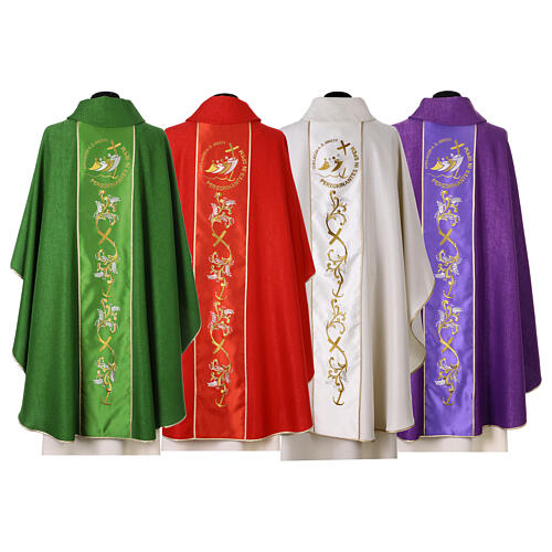 Chasuble of Jubilee 2025, wool with embroidered logo, front and back 16