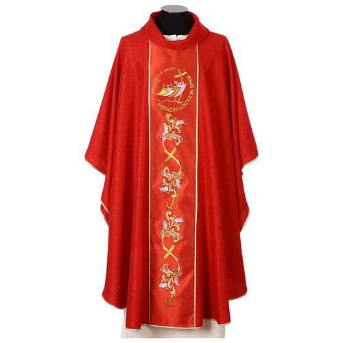 Chasuble Jubilé 2025 en laine logo brodé recto verso 5