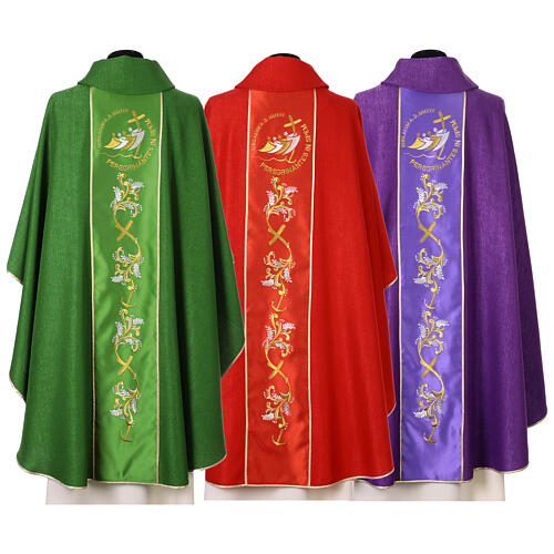 Chasuble Jubilé 2025 en laine logo brodé recto verso 11