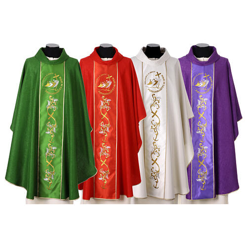 Chasuble Jubilé 2025 en laine logo brodé recto verso 1