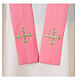 Pink polyester chasuble with Chi Rho, grapes and wheat embroidery s6