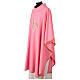 Pink chasuble with golden IHS machine embroidery s3
