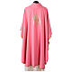 Pink chasuble machine embroidery gold color IHS s4
