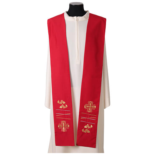 Embroidered stole with cross and fish 4