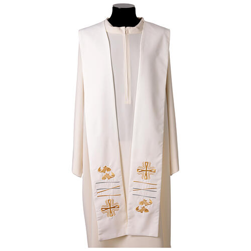 Embroidered stole with cross and fish 6