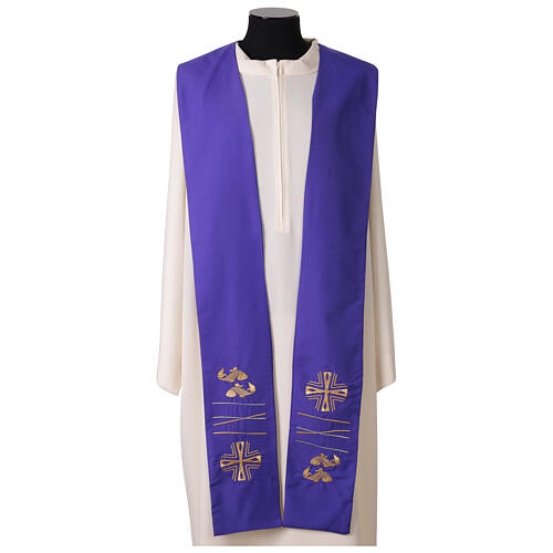 Embroidered stole with cross and fish 8