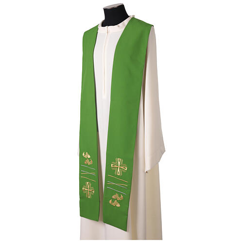 Embroidered stole with cross and fish 10