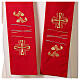 Embroidered stole with cross and fish s5