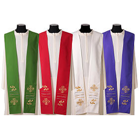 Embroidered Stole with Cross and Fish
