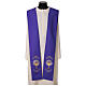 Étole sacerdotale broderie calice et lettres JHS s9