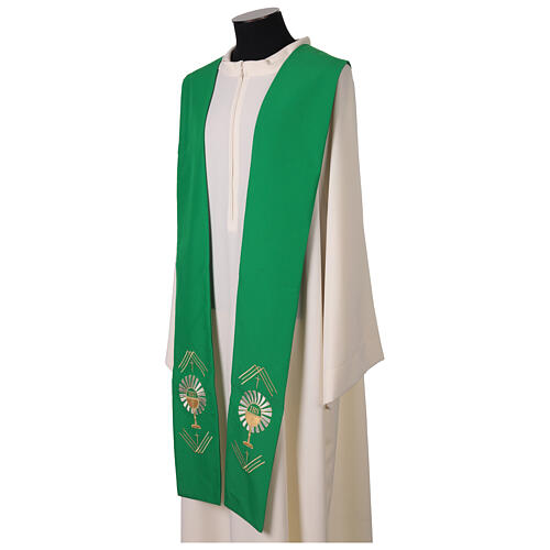 Stola sacerdotale ricamo calice e lettere JHS 4