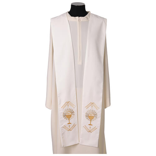 Stola sacerdotale ricamo calice e lettere JHS 7