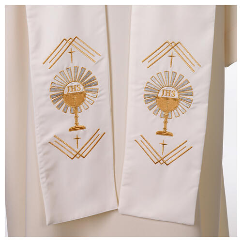Stola sacerdotale ricamo calice e lettere JHS 8