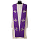 Estola sacerdotal cruz bordada oro y gris s9