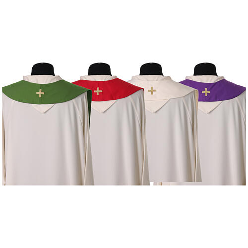 Stola sacerdotale croce ricamata oro e grigio 11