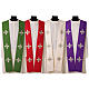 Stola sacerdotale croce ricamata oro e grigio s1