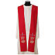 Priest stole with embroidered cross and ears of wheat in grey and gold s1
