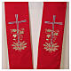 Priest stole with embroidered cross and ears of wheat in grey and gold s2