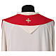 Priest stole with embroidered cross and ears of wheat in grey and gold s3
