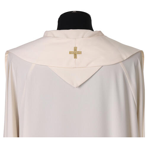 Stola sacerdotale croce e spighe ricamate in grigio e oro 6