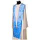 Stola Mariana azzurra con monogramma ricamato s4