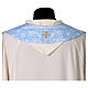 Stola Mariana azzurra con monogramma ricamato s5