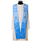 Blue Marian Stole with Embroidered Monogram s1