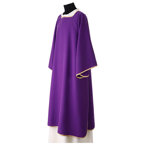 Simple polyester deacon dalmatic with gold edges and stole 6