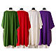 Simple polyester deacon dalmatic with gold edges and stole s7