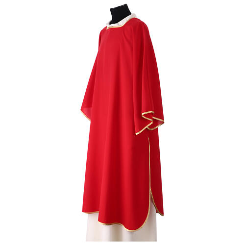 Simple deacon dalmatic and stole with gold edges in polyester 4
