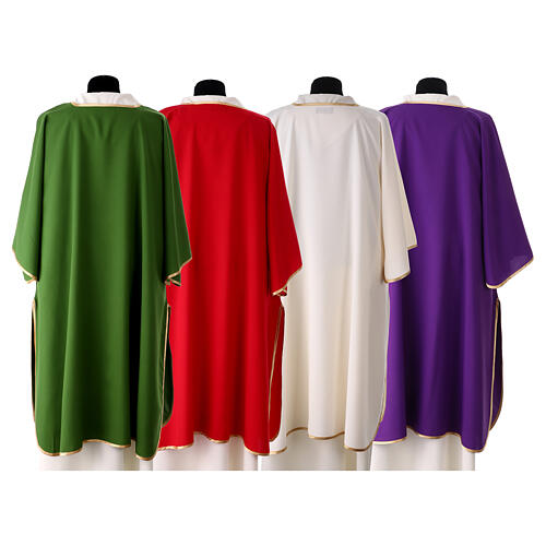 Simple deacon dalmatic and stole with gold edges in polyester 7