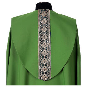 Cope with applied fabric bands, 100% polyester