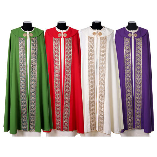 Cope with applied fabric bands, 100% polyester 1