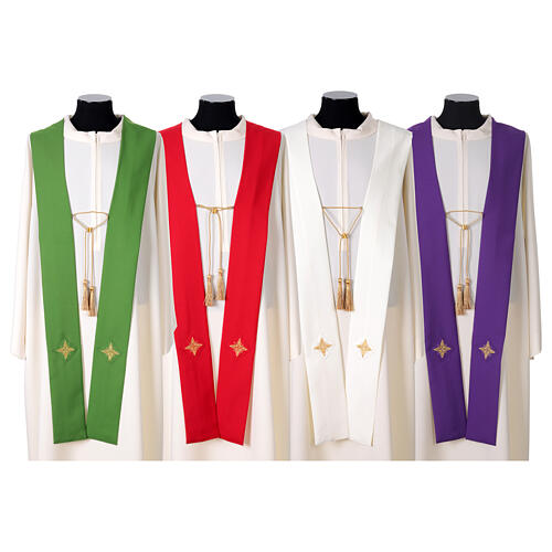 Cope with applied fabric bands, 100% polyester 12