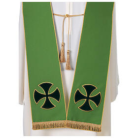 Stole with crosses and appliques in 100% polyester