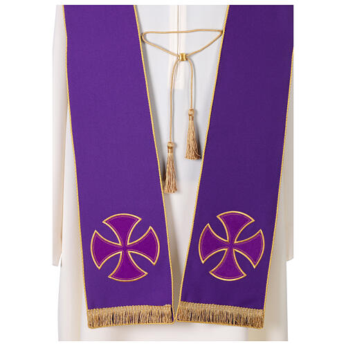 Stole with crosses and appliques in 100% polyester 8