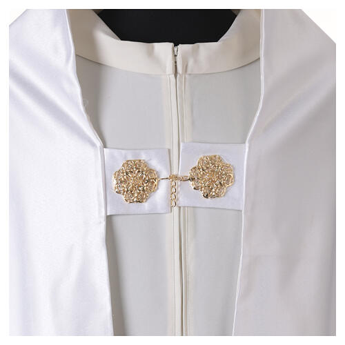 JHS humeral veil with gold finish, 100% ivory polyester 4