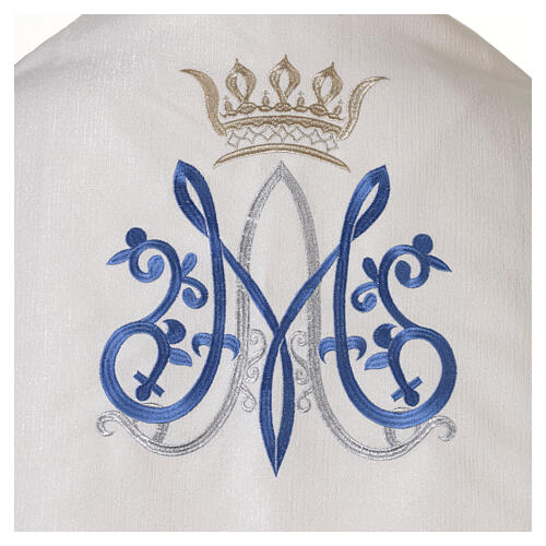 Segensvelum mit Marienmonogramm, elfenbeinfarben, mit goldfarbenen Haken 4