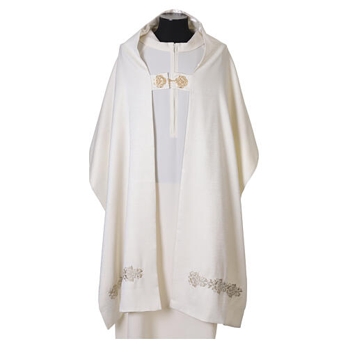 Marian humeral veil, ivory with golden hooks 3