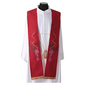 Stola sacerdotale con ricamo uva colorata