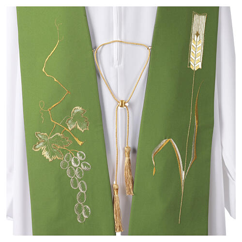 Estola bordado uva dorada y sarmientos para sacerdote 2