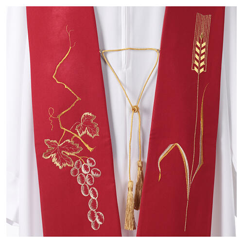 Estola bordado uva dorada y sarmientos para sacerdote 6