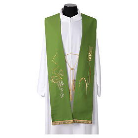 Stola ricamo uva dorata e tralcio per sacerdote