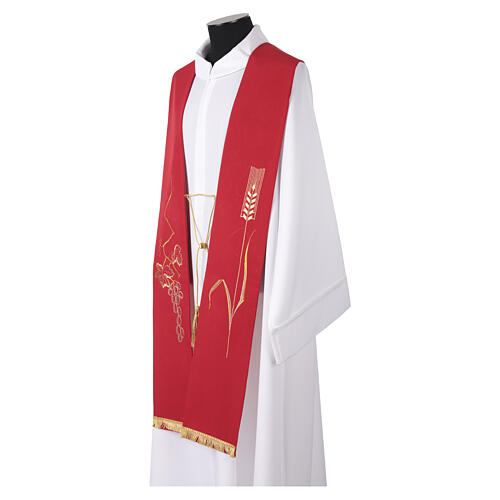 Estola bordada uva dourada e ramo para sacerdote 7