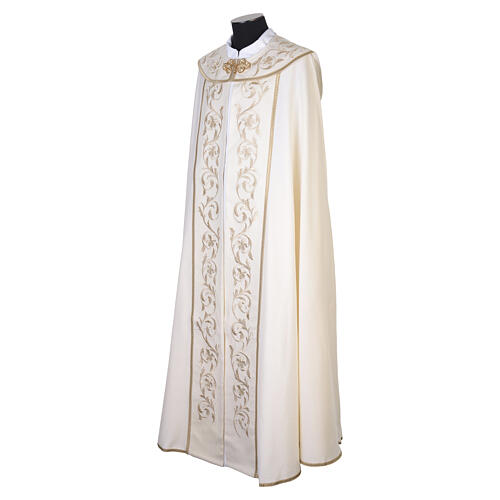 Cope in 100% wool with golden floral embroidery by Gamma 6