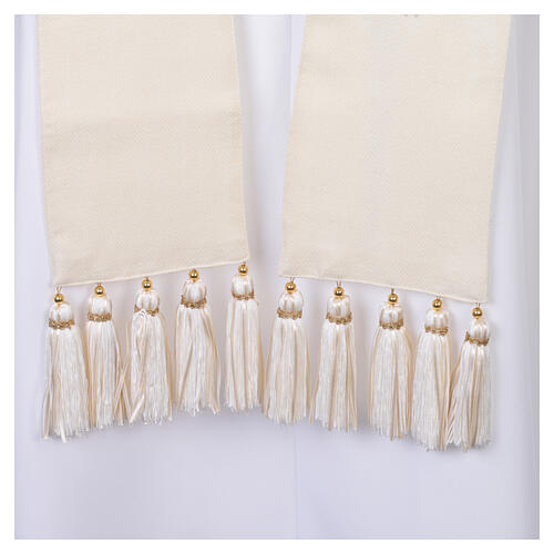 Casulla 100% lana con cruz barroca y detalles florales dorados Gamma 13